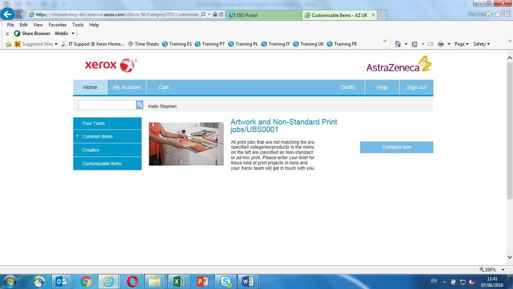 NB: For Standard / Common Items, please see the CMS AstraZeneca UK Client Standard User Guide for