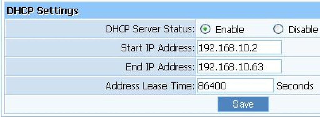 4.6. DHCP 4.6.1. DHCP Settings Figure 4-34 4.6.2.