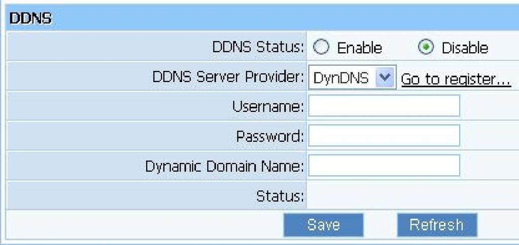 Figure 4-48 DDNS Status: Current status of DDNS server. DDNS Server Provider: For example, if you want to use service of roay.cn, you have to first register and accounts for it.