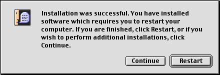 7 Click the [Continue] button to automatically close any applications other than the installer.