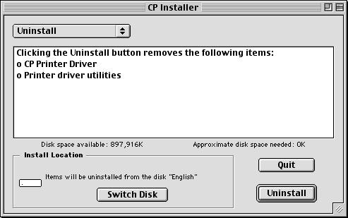 6 Select [Uninstall], and then click the [Uninstall]