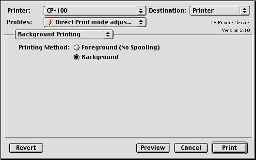 Adjust the brightness and contrast of prints. 5 Select [Background Printing] and select a printing method.