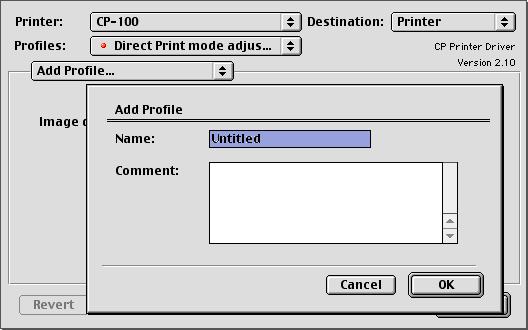 To register a Profile 1 Make [Color] and [Background Printing] settings.