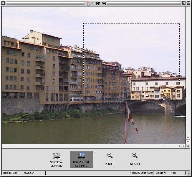 2 Select the portion of the image to be printed, then close the Clipping window.