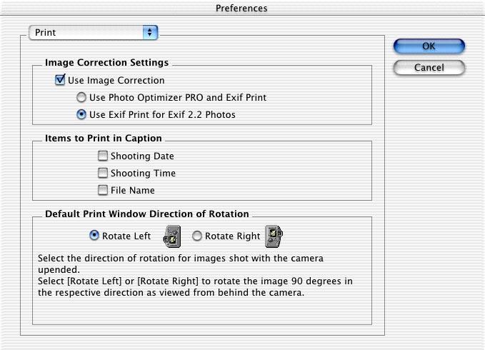 Printing with Image Quality Correction ImageBrowser has a function that supports Exif 2.