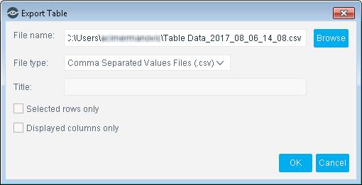 Right-click any MAR entry and select Export Table from the displayed dropdown menu. Use the following guidelines when creating a.