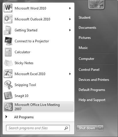 Lesson 9 Looking at the Windows Desktop Desktop Icons Mouse Pointer Desktop Start Button Taskbar Taskbar Notification Area These are shortcuts you can select to open frequently used programs,