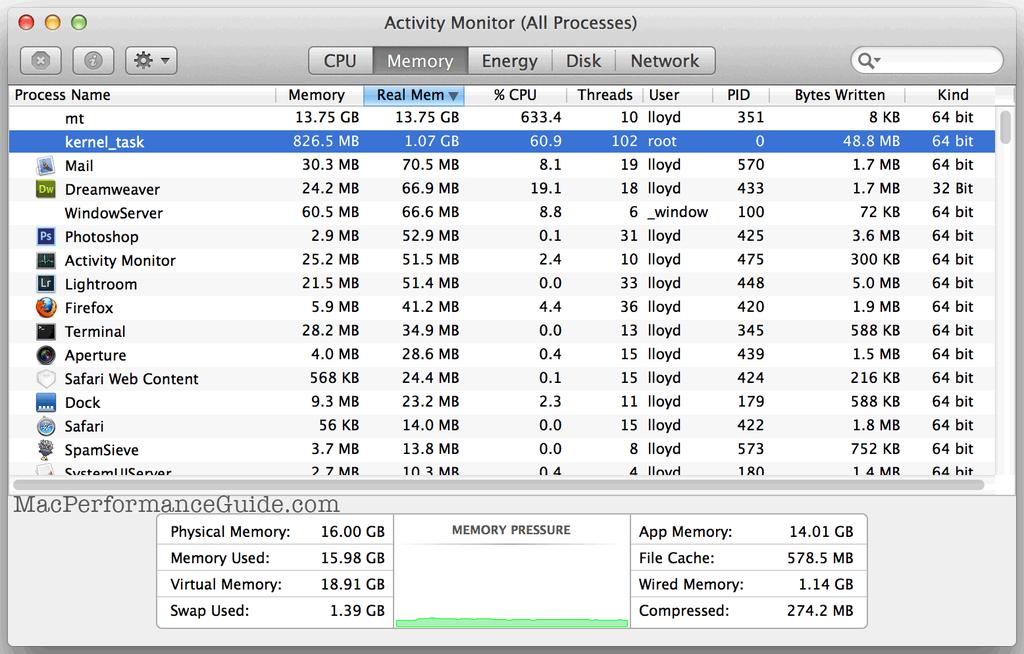 In Mac OS X, use the Activity Monitor (called the Process Viewer in older versions of OS X).