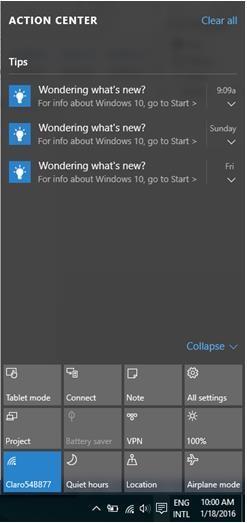 WINDOWS 10 NOTIFICATIONS Windows 10 features a new way to present notifications. You can see them in the Notification Area in the lower-right corner of your screen.