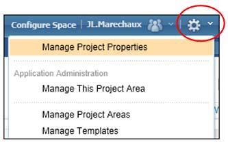 On the Administration menu, click Manage Project Properties, as illustrated in the following figure. 2. 3. 4. Under Versioning, open the Configure Space page.