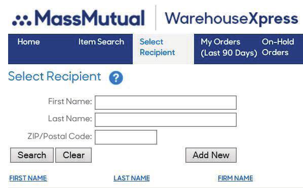 Home Page Select Recipient While all MassMutual employees have access to the Global Address Book, third-party (SDP) users do not have access.