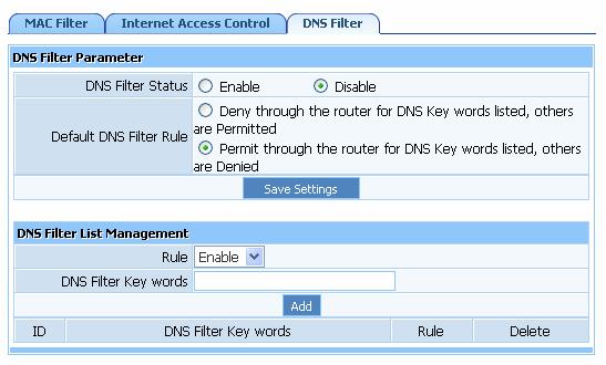 3. DNS Filter DNS filter is able to filter certain domain name such as www.sina.