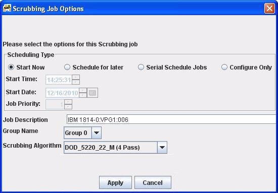 5 Performing Data Migration Using the Scrubbing LUN Wizard All scheduling options and job state changes (start, stop, pause, and so on) apply in the same way to both scrubbing and migration jobs.
