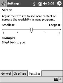 MASTER VISUALLY WINDOWS MOBILE 2003 Getting Started I New Font Settings The Screen