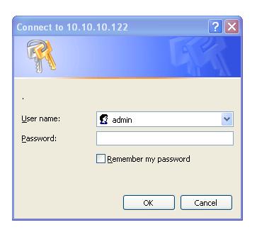 Configure to open the login window of the IP CAM.
