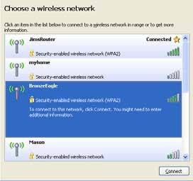 3. Click your own network name, then click Connect.