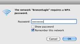 click Connect. 2. Click the wireless network name of your Linksys E-Series router (BronzeEagle in the example). 3.