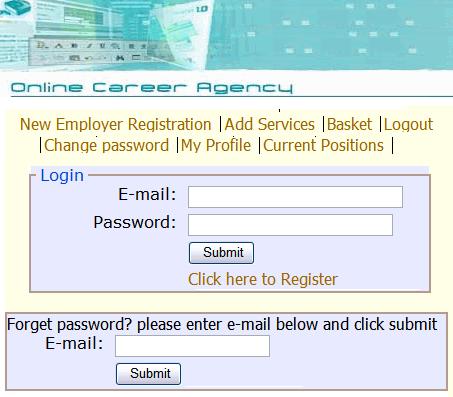 The Applicant Change Password Page Figure 1-7 Change Password Page The Change Password Page (Figure 1-7) allows registered users to manage their password information.