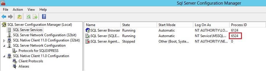 8. In the command prompt execute command: verify that SQL services are listening on any TCP port or not.