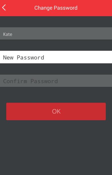 2. Input the new password. STRONG PASSWORD RECOMMENDED The password strength can be checked by the system.