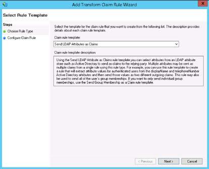 In the Claim Rules editor you must add a new Issuance Transform Rule. Click the Add Rule button.