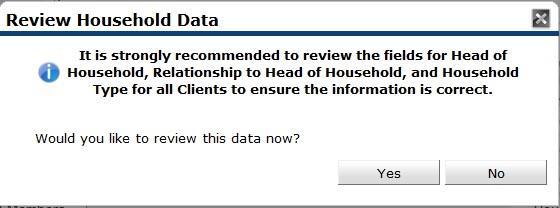 relationships have been correctly defined: click Save & Exit Pop-up window appears. Click No.