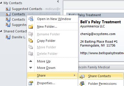 Contacts- Home Tab Open Shared Contacts 1. Click on Home Tab> Open Shared Contacts 2.