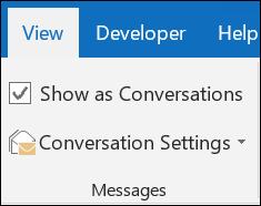 8. VIEW EMAIL MESSAGES BY CONVERSATION From any email folder, click View > Show as