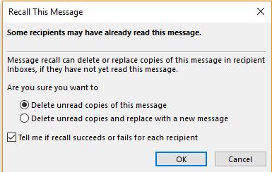 this message and Delete unread copies of this message and replace with a new message.