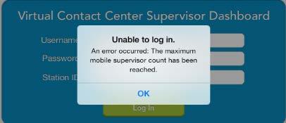 Log out from the tools menu and tap on the Five9 Supervisor icon to log in again. Cannot Log In?