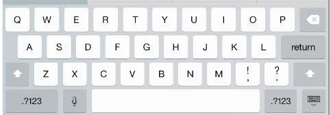 When you tap on the setting you want to change, the keyboard appears.