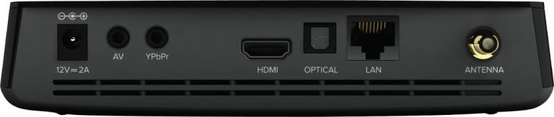Digital Optical Audio Out Ethernet Port V-Zone+: The back of the V-Zone+ has the following Inputs and Outputs: AV Audio Out HDMI and Component Video Out Digital Optical Audio Out Ethernet Port