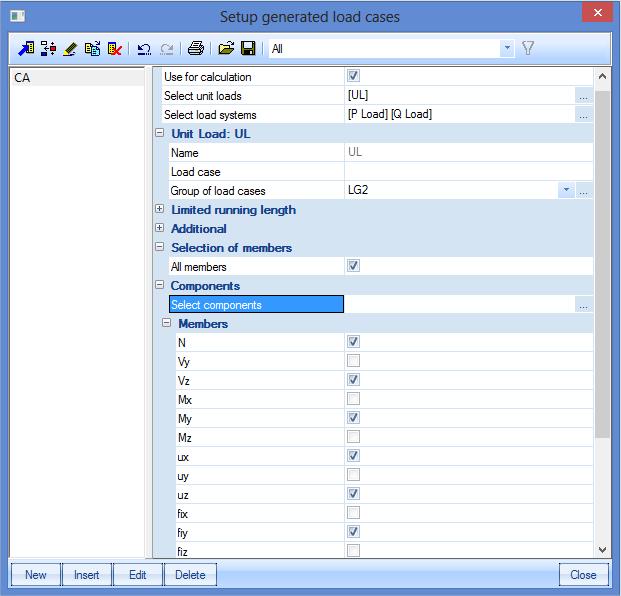 Topic Training Load generators In the window Load case you can enter a name for the load cases you have to make.