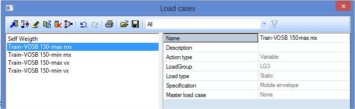 After the linear calculation, the following load cases are generated: