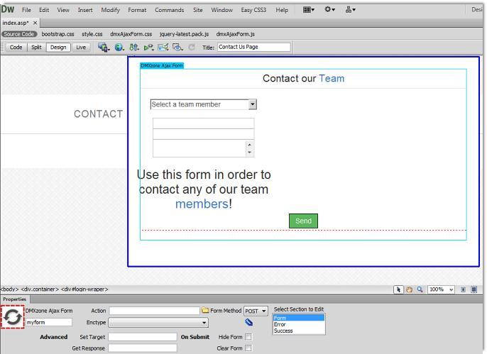 Great Dreamweaver design preview - You can preview your forms