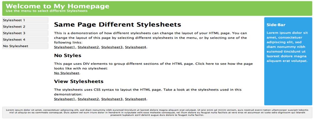 CSS Example http://www.w3schools.com/css/demo_default.