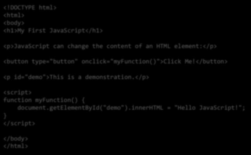 JavaScript Example <!