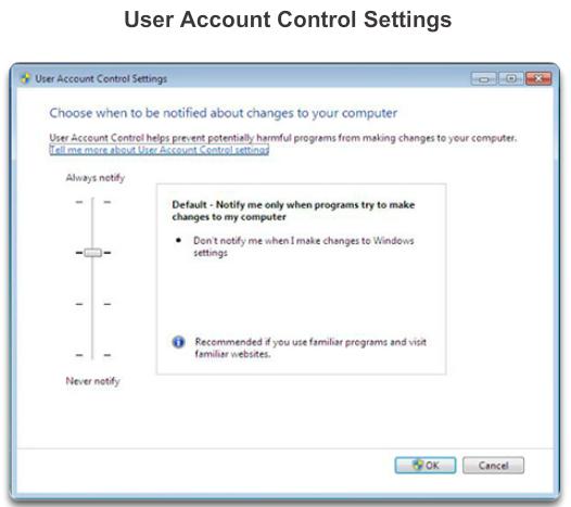 The User Accounts utility provides options to help you manage your password, change your picture, change your account name and type, manage another account, and change User Account Control (UAC)