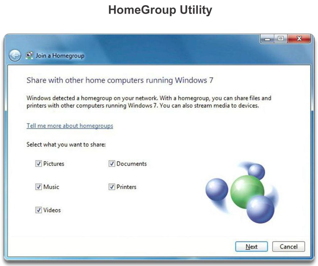 HomeGroup A homegroup is a network setting that allows users to share files and folders easily on a home network.