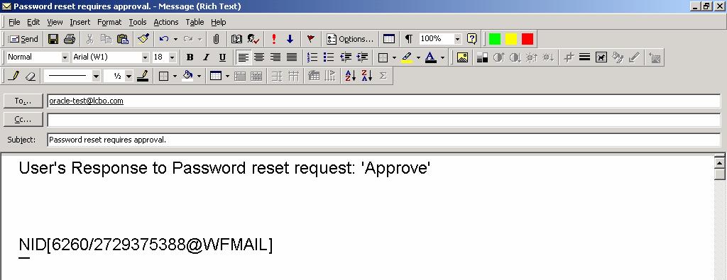 Once you approve the password reset, a second email (as shown below) will be sent to you with your new password.