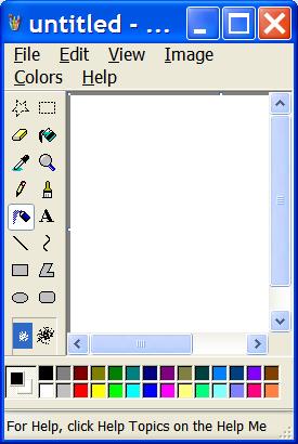 Drawing Shapes 1. Click on the rectangle tool in the tool box at the left side of the screen. 2. Move your mouse pointer over the white area of the screen.