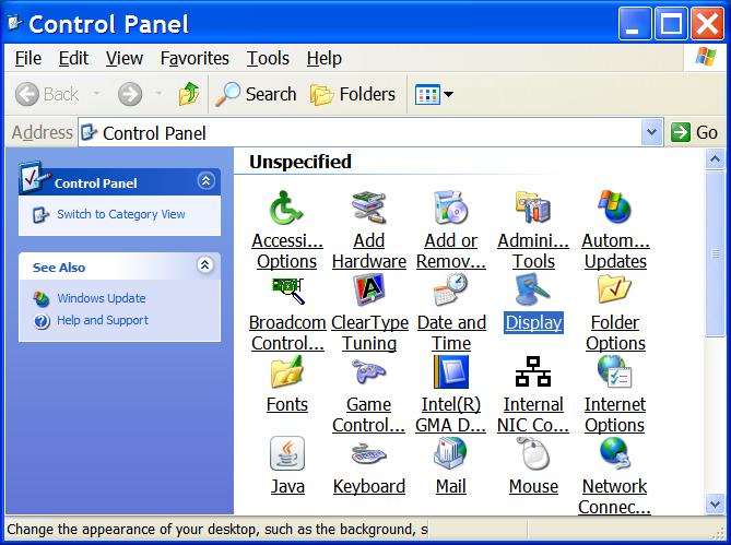 Control Panel Accessibility Options:--Changes you can make to your computer under this heading include using the keyboard (or some other input device) instead of the mouse and using screen flashes