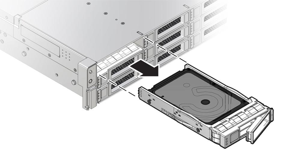 Install a Storage Drive 5. Grasp the latch and pull the drive out of the drive slot. 6. Consider your next steps: If you are replacing the drive, continue to Install a Storage Drive on page 74.