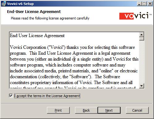 4. The End-User License Agreement dialog appears.
