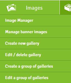 Create new gallery This section allows you to create a gallery of images which can then be displayed to visitors on a page as a slideshow.