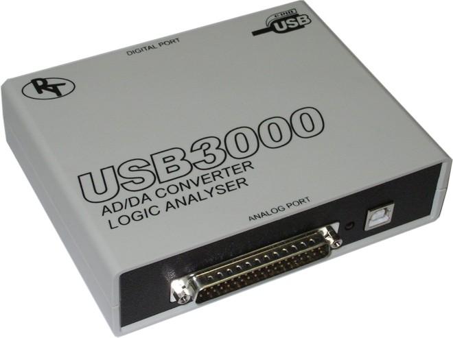 1. General information The RT USB3000 device is a compact multipurpose eight-channel ADC with USB 2.0 interface. The device additionally includes a two-channel DAC and digital inputs/outputs.