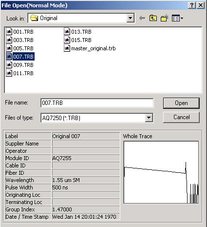 (Select the file format of the waveform file you want to display.) 5. Select the file you want to display.