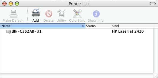Setting up Printing in Mac OS X Tiger