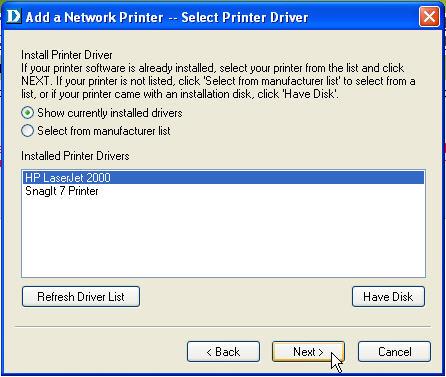 Using the Web Configurator The wizard provides three ways for you to select a printer driver: 1.