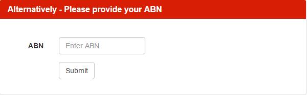 registration process, enter your ABN